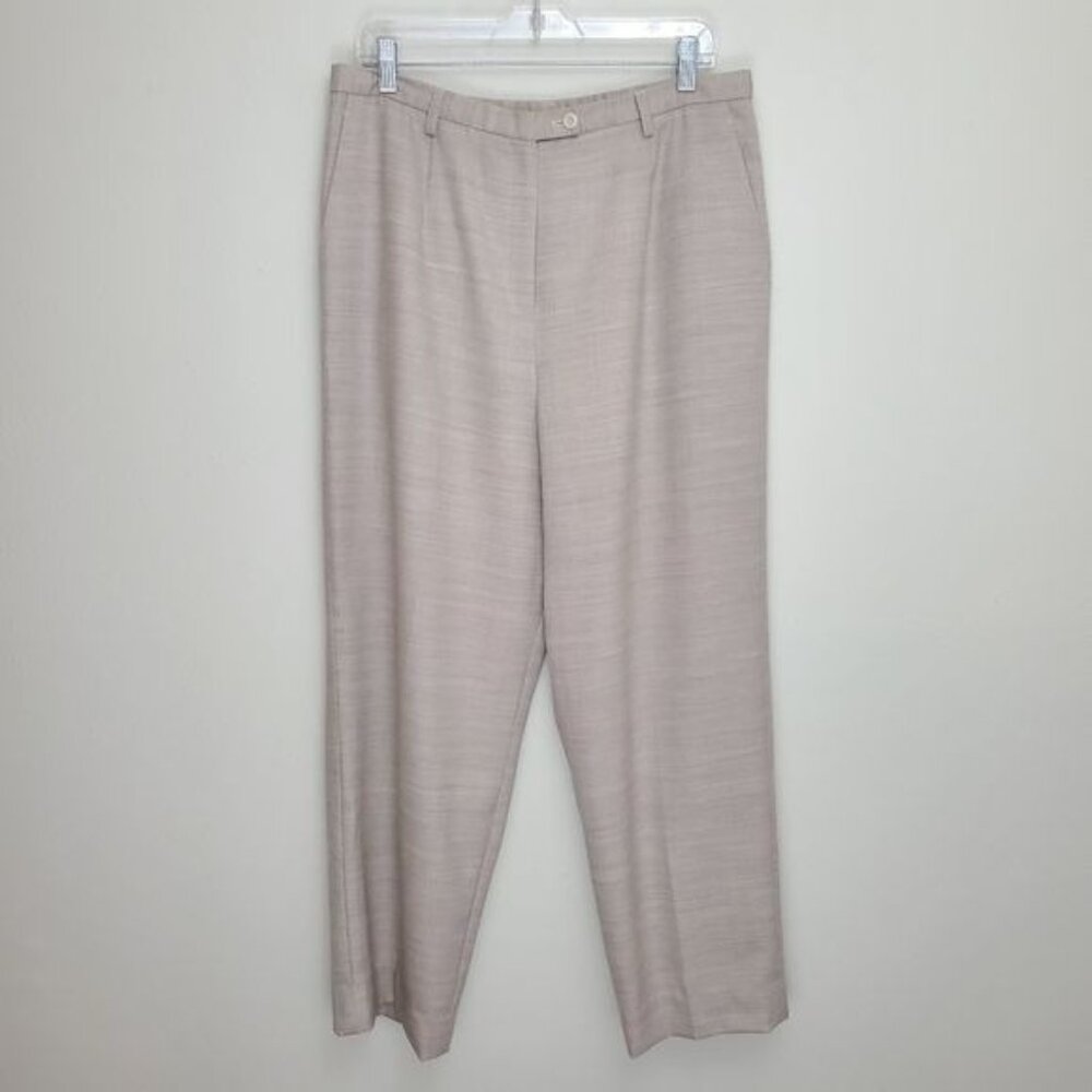 Pendleton wool straight leg career pants tan and cream